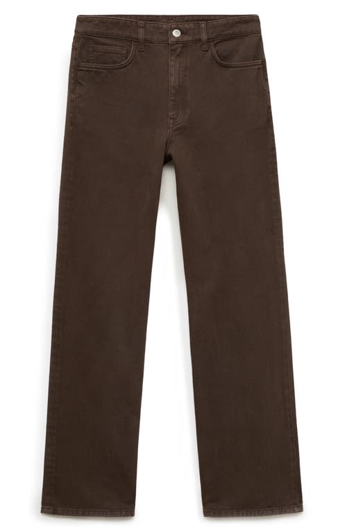 Mango High Waist Straight Leg Jeans In Chocolate