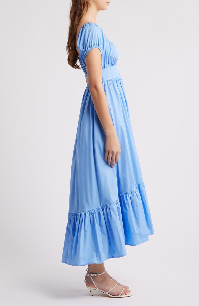 MOON RIVER Poplin High-Low Maxi Dress, Alternate, color, Light Blue