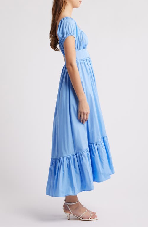 Moon River Poplin High-low Maxi Dress In Light Blue