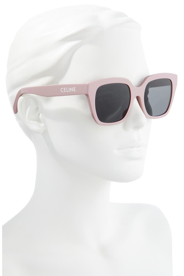 56mm Cat Eye Sunglasses, Alternate, color, SHINY PINK / SMOKE