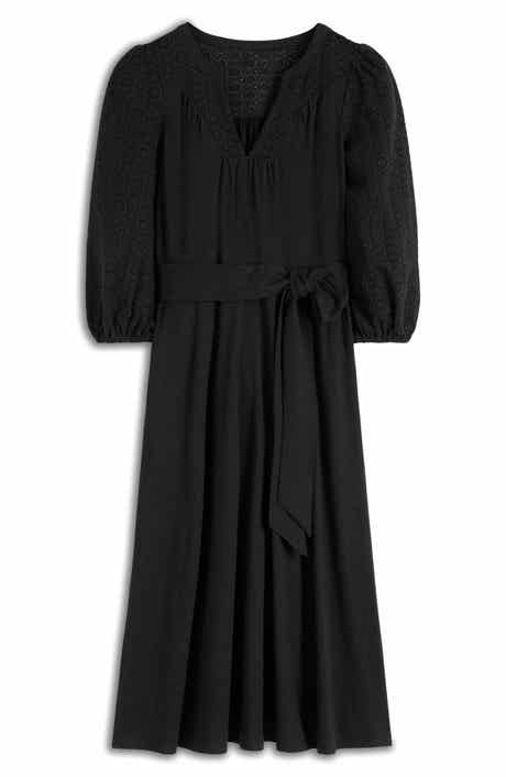 Boden Eden Broderie Anglaise & Jersey Midi Dress