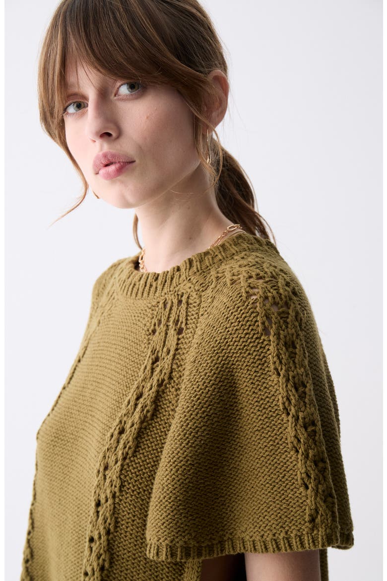 Dinis Flutter Sleeve Side Tie Sweater, Alternate, color, ARMY
