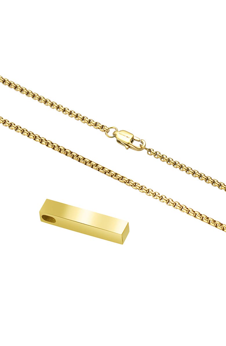 VAN HEUSEN Men's Vertical Bar Pendant Necklace, Alternate, color, Gold