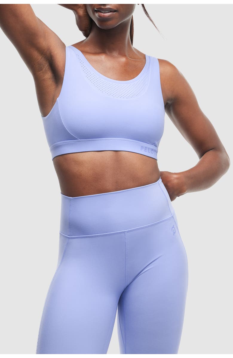 Peloton Cadent Laser Perforated Bra, Main, color, Ice Blue