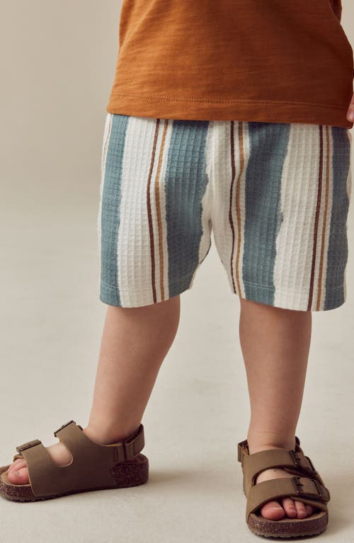 Next Kids' Textured Polo & Stripe Shorts Set In Brown