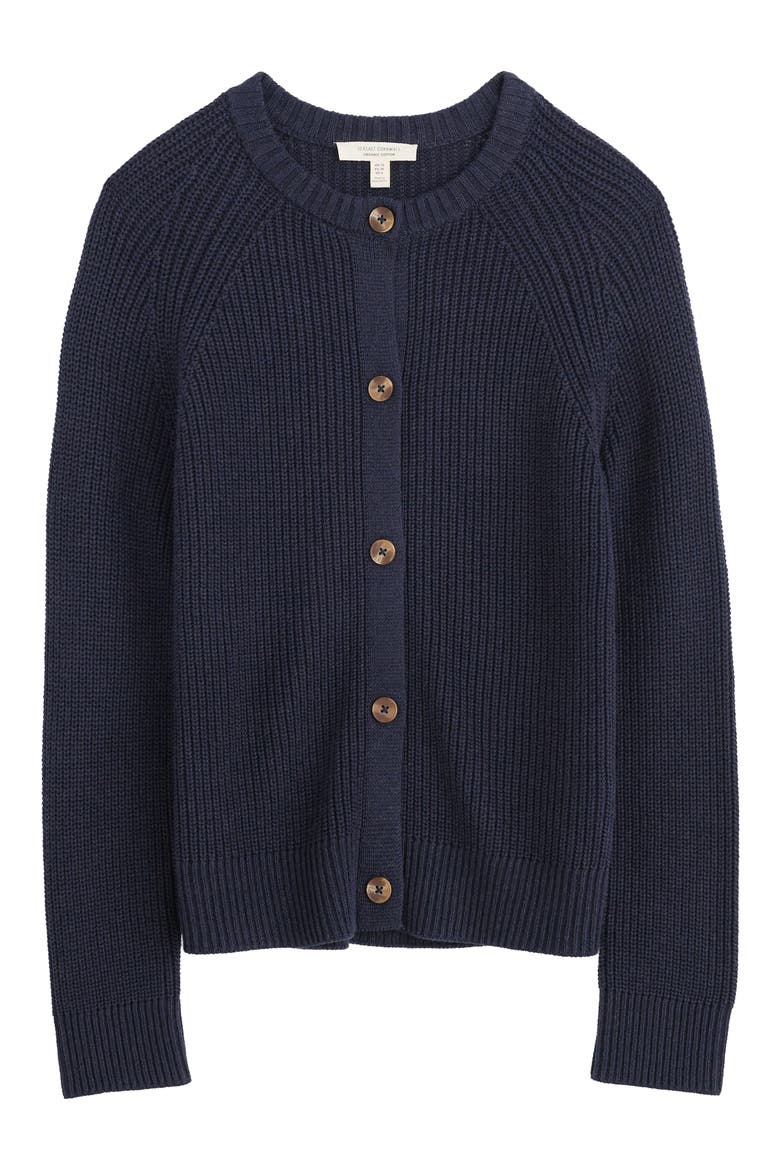 Potters Meadow Organic Cotton Cardigan, Alternate, color, KNIT MELANGE MARITIME