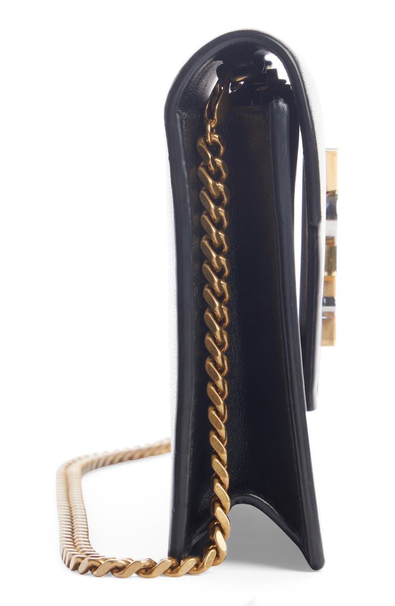 Saint Laurent Envelope Lambskin Leather Wallet on a Chain, Alternate, color,