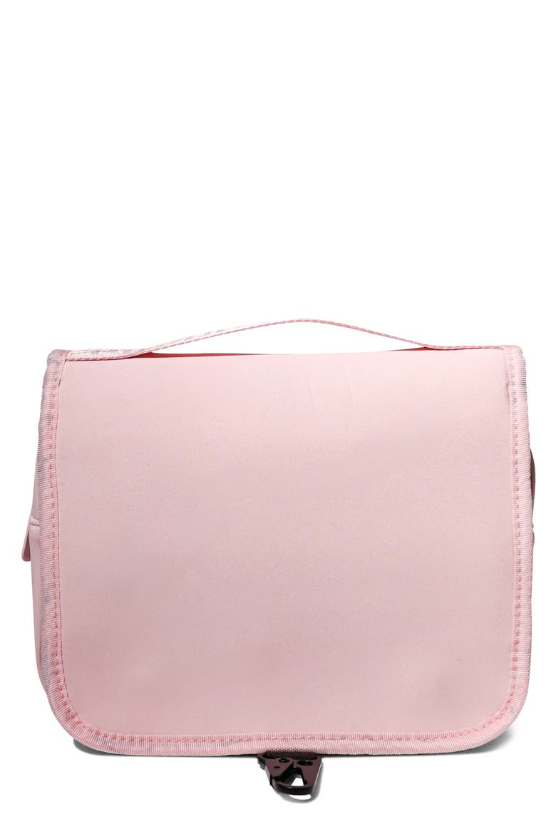 Neoprene Water Resistant Hanging Toiletry Case, Main, color, LIGHT PINK
