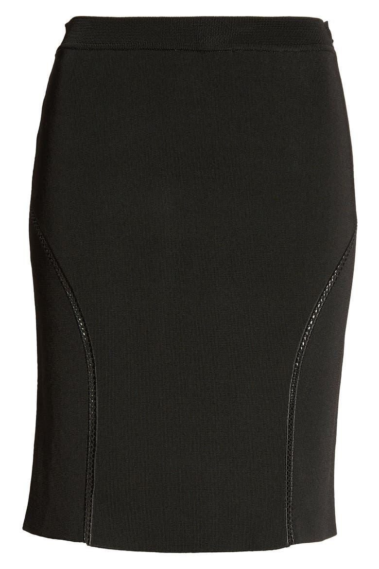 Openwork Embroidery Inset Sweater Skirt, Alternate, color, LB999 BLACK