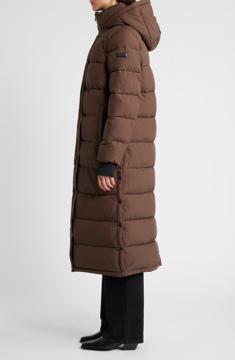 BCBGMAXAZRIA Long Puffer Coat, Alternate, color, Espresso