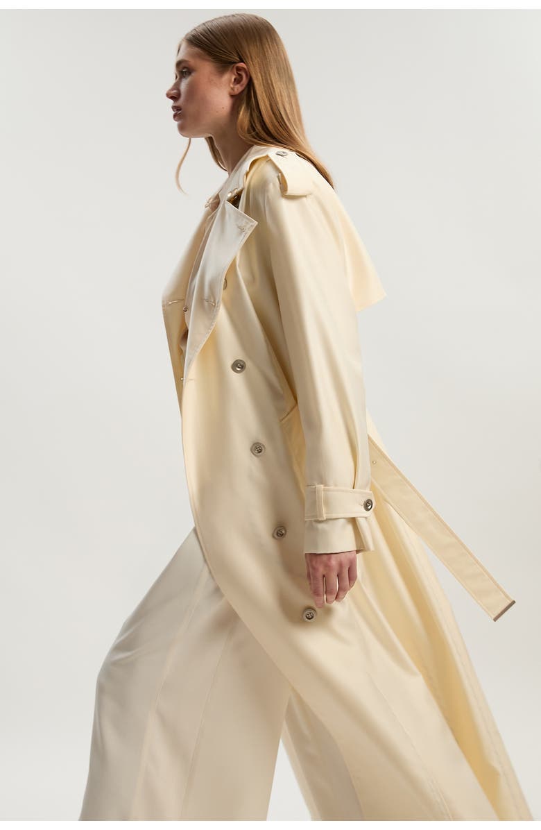 Karen Millen Soft Signature Trench Coat, Alternate, color, Ivory