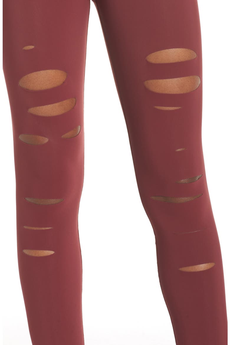 Ripped Airbrush Leggings, Alternate, color, BLACK CHERRY