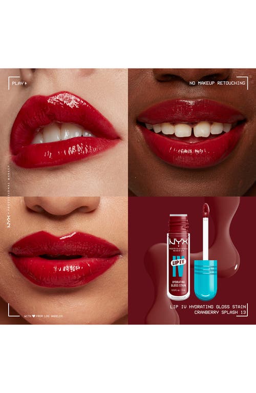 Nyx Professional Makeup Lip I.v. Hydrating Lip Gloss Stain In Cranberry Splash