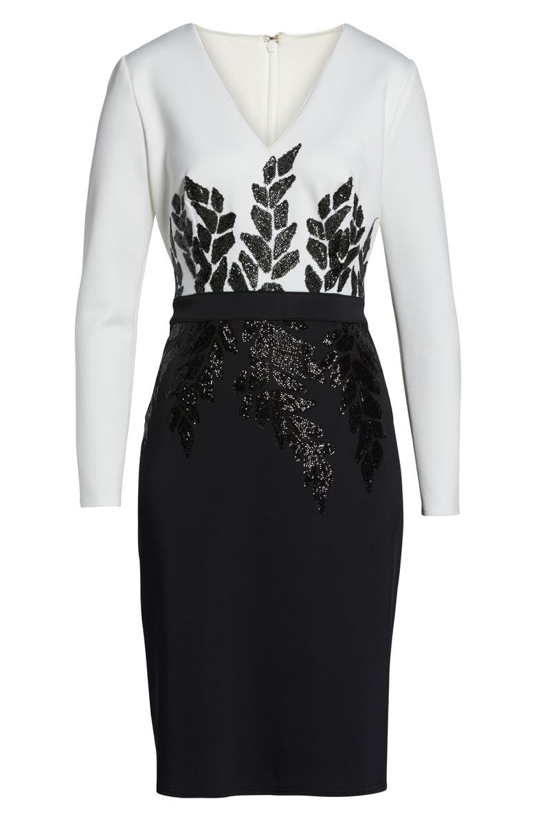 Tadashi Shoji Beaded Long Sleeve Cocktail Dress, Alternate, color,