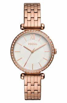 Fossil Tillie Three Hand Quartz CZ Bezel Bracelet Watch, 36mm