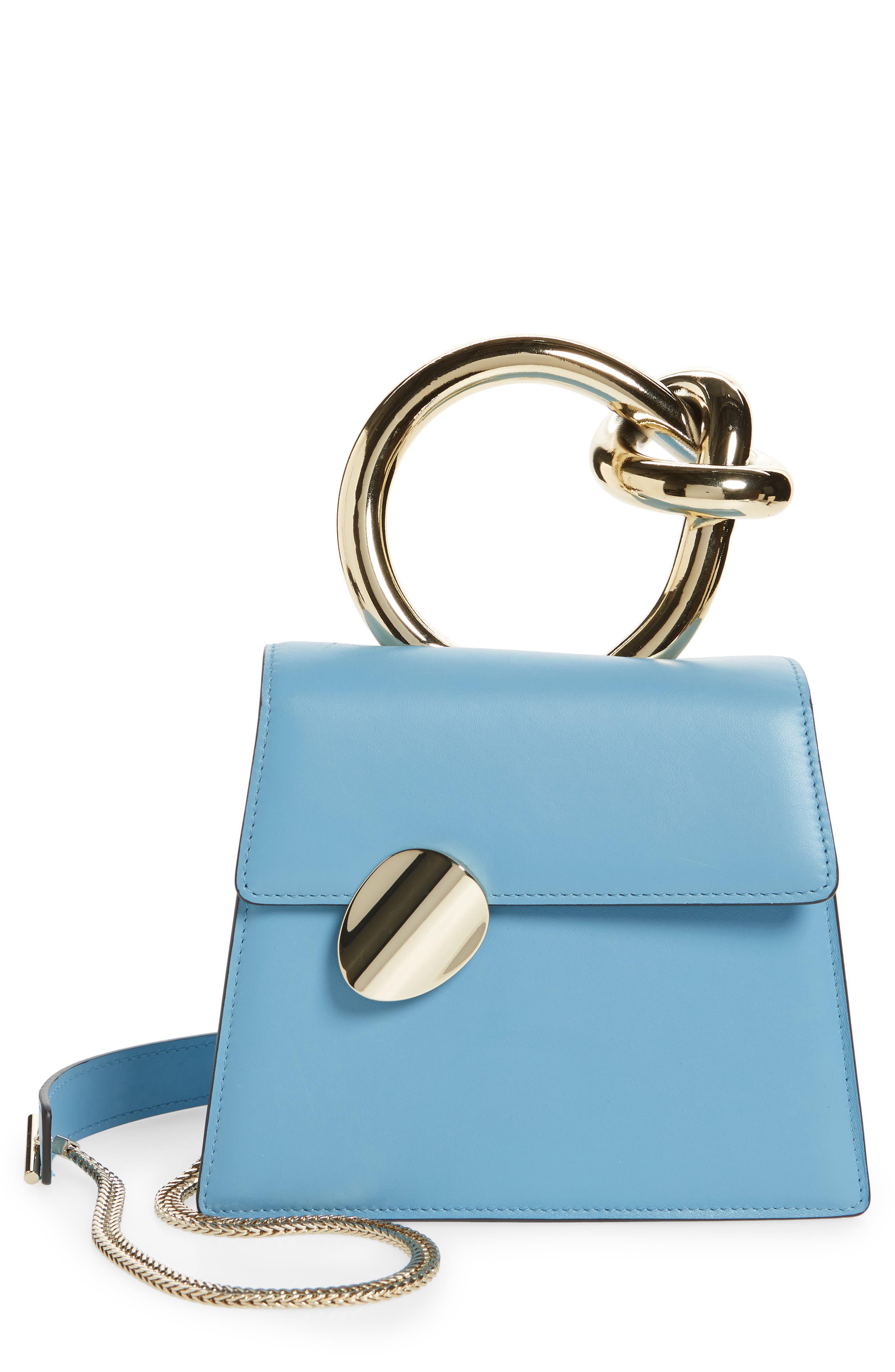 Benedetta Bruzziches Small Brigitta Santorini Calfskin Leather Top Handle Satchel, Main, color, 