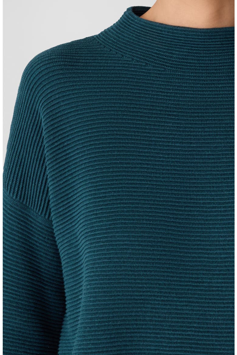 Funnel Neck Organic Cotton Blend Sweater, Alternate, color, ALPINE