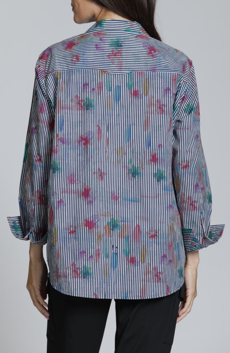 APNY Print Cotton Button-Up Shirt, Alternate, color, Black Multi