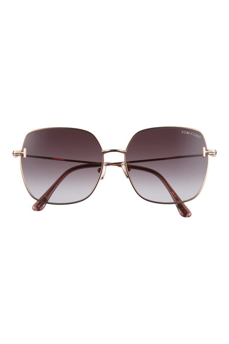 59mm Square Gradient Sunglasses, Main, color, GOLD/ OTHER / GRADIENT SMOKE
