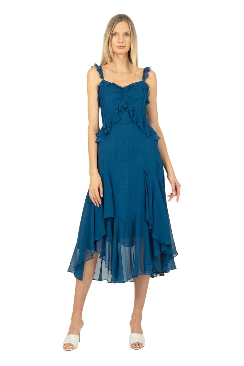 Inessa Midi Dress, Alternate, color, DEEP BLUE SEA