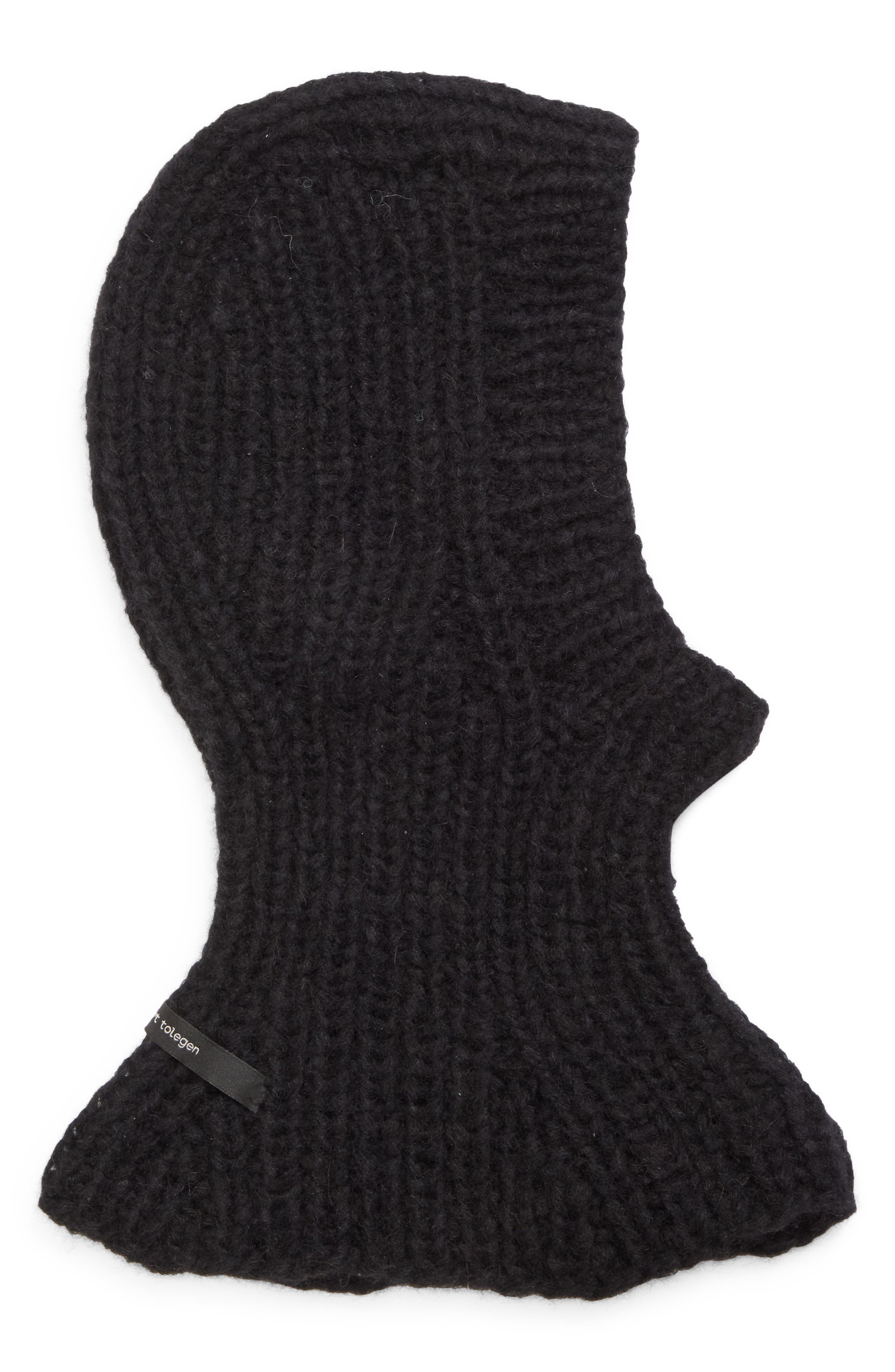 Meruert Tolegen Hand Knit Balaclava in Black 