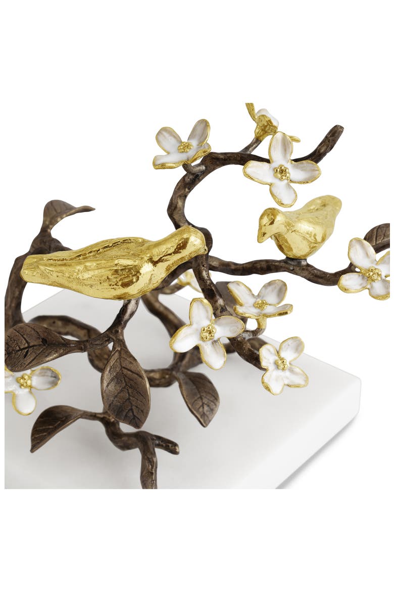 Lovebirds Decorative Object, Alternate, color, BRASS/ GOLD/ WHITE