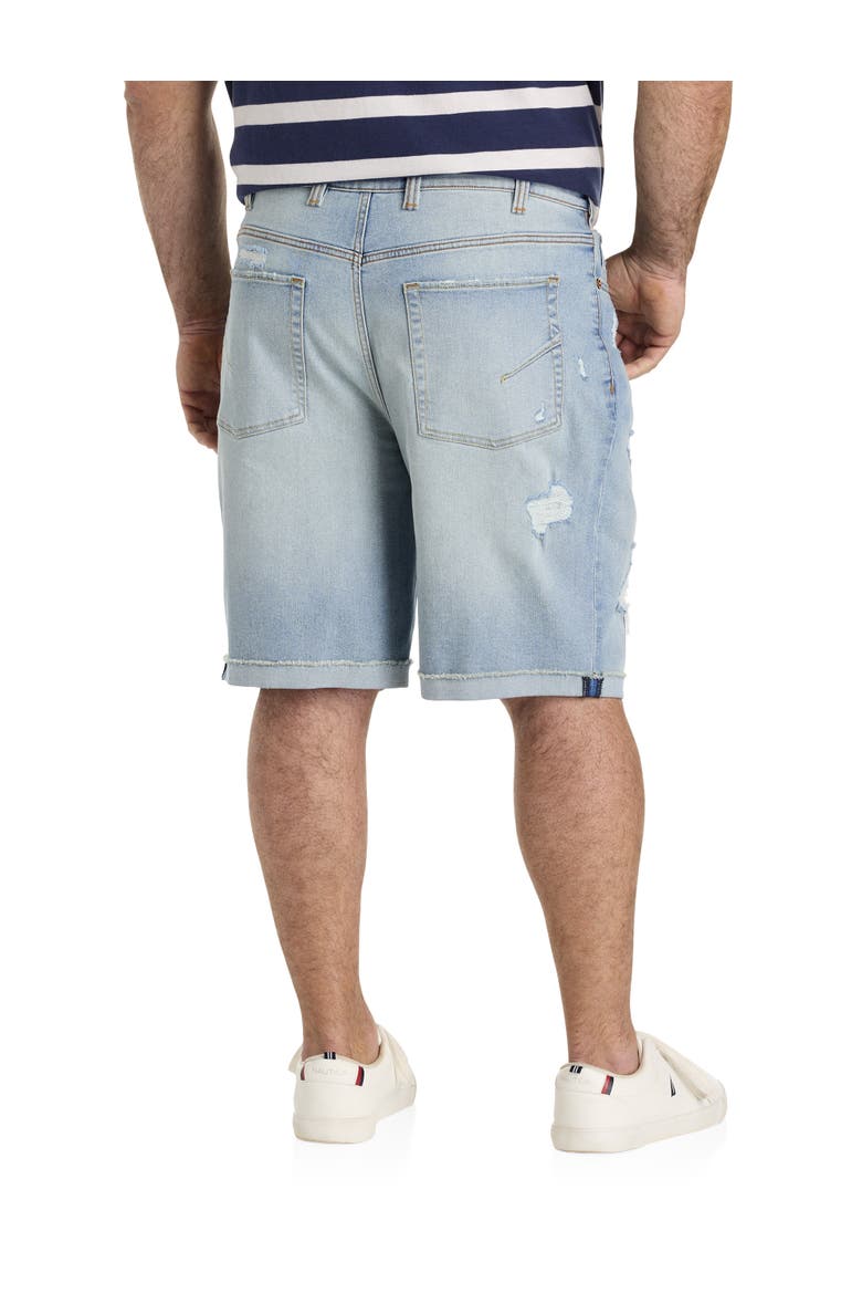 Big & Tall Athletic-Fit Destructed Denim Shorts, Alternate, color, SCOOBY BLUE