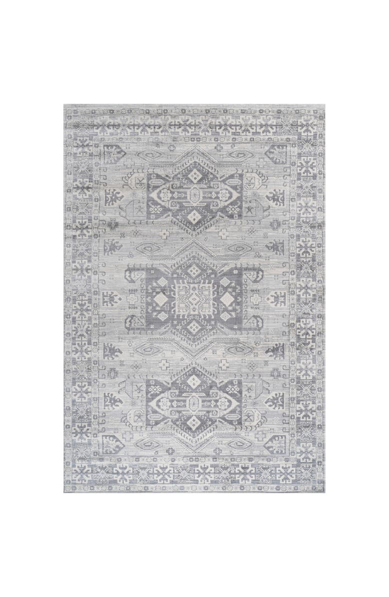 JONATHAN Y Modern Persian Vintage Medallion Area Rug, Main, color, Light Grey