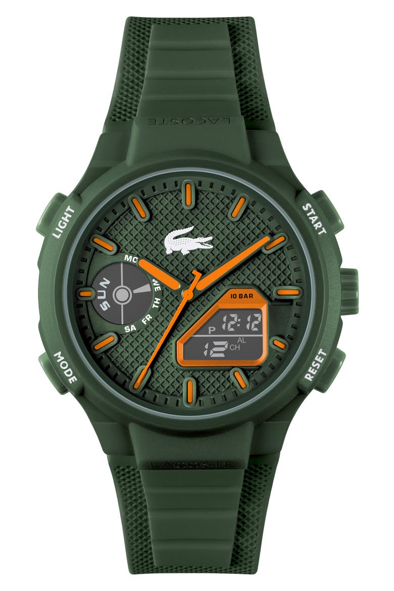 LC33 Silicone Strap Watch, 45mm, Main, color, KHAKI
