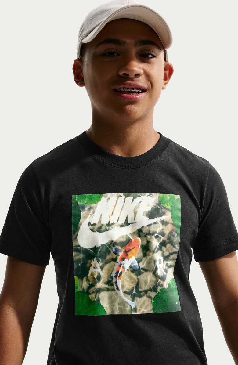 Nike Kids' Koi Pond Cotton Graphic T-Shirt, Alternate, color, Black