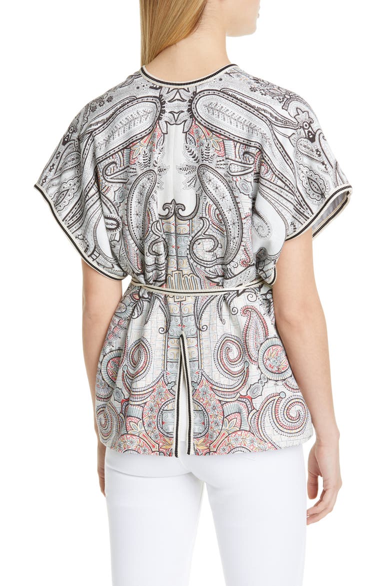 Belted Reversible Cap Sleeve Jacket, Alternate, color, WHITE