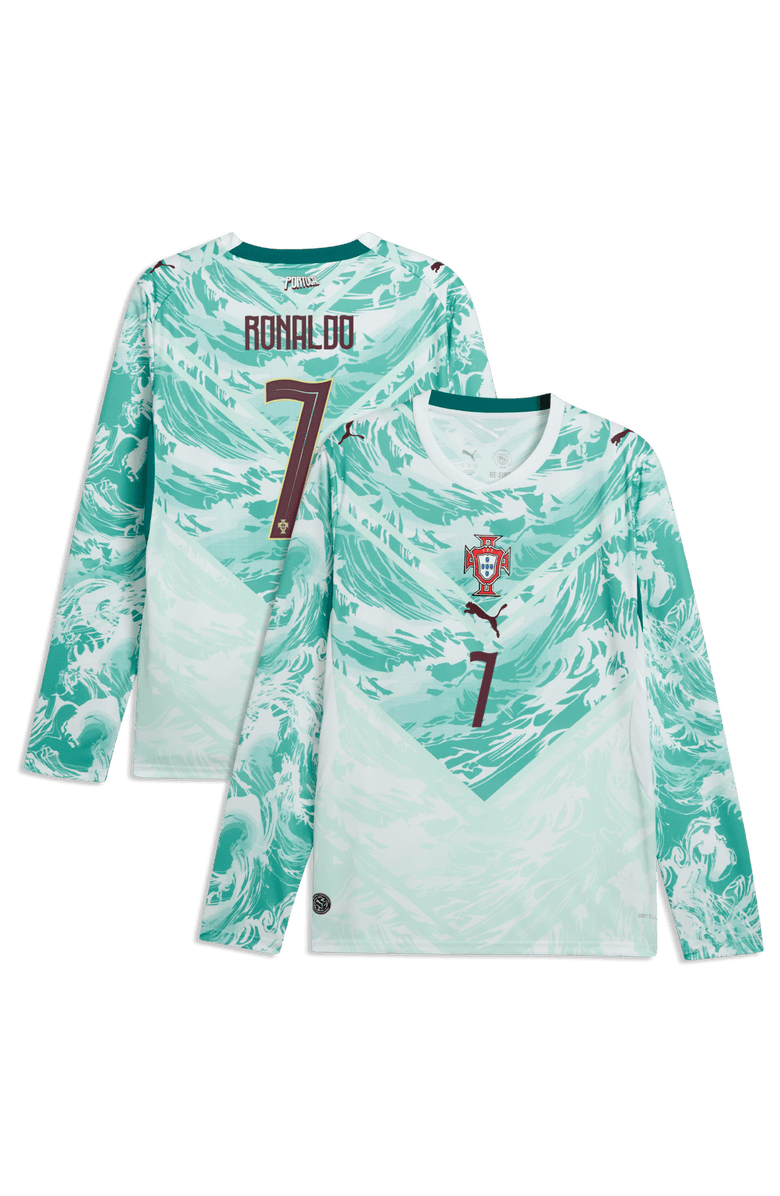 PUMA Men's Puma Cristiano Ronaldo White Portugal National Team 2026 Away Replica Long Sleeve Jersey, Main, color, White
