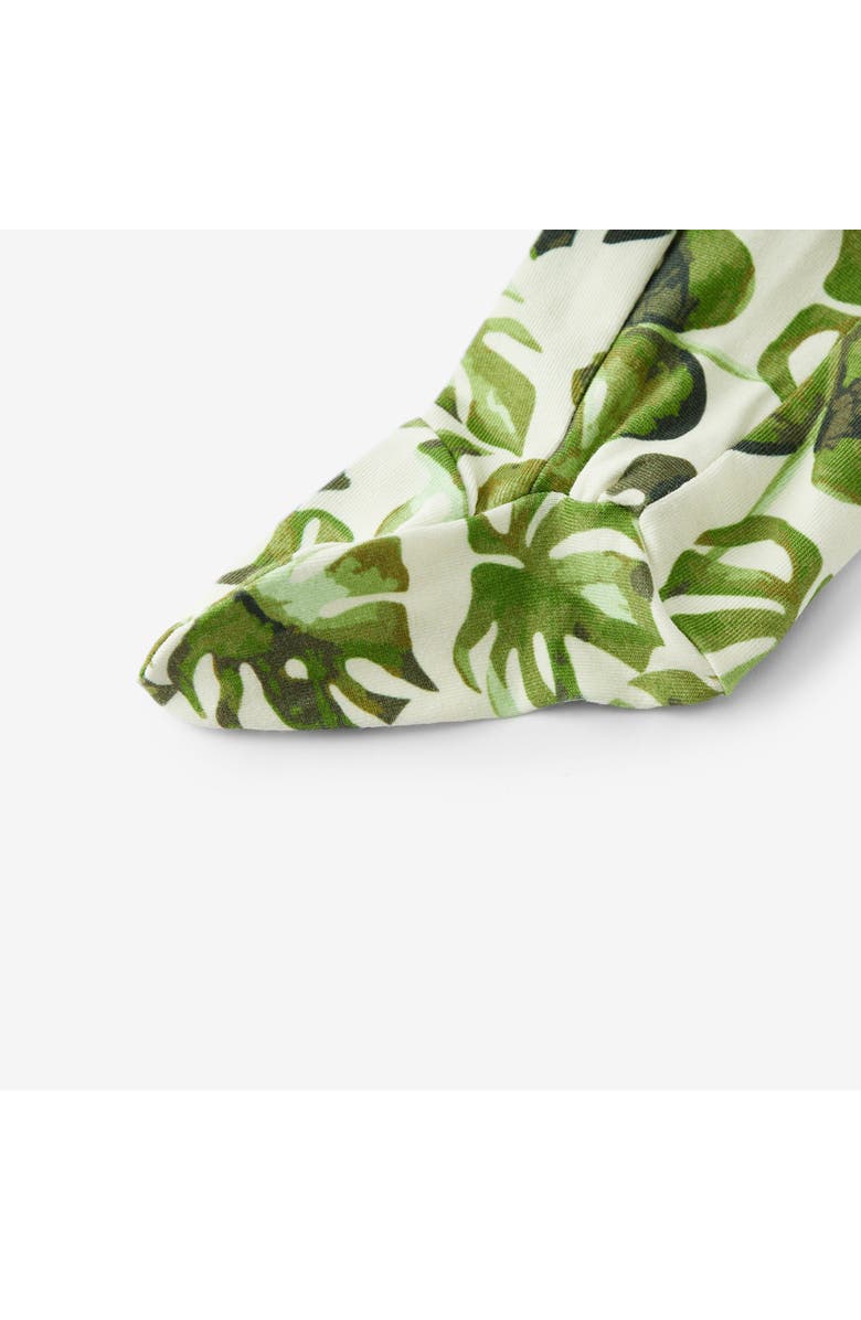 Milkbarn Cotton Stretch Zipper Footed Romper, Alternate, color, Island Leaf