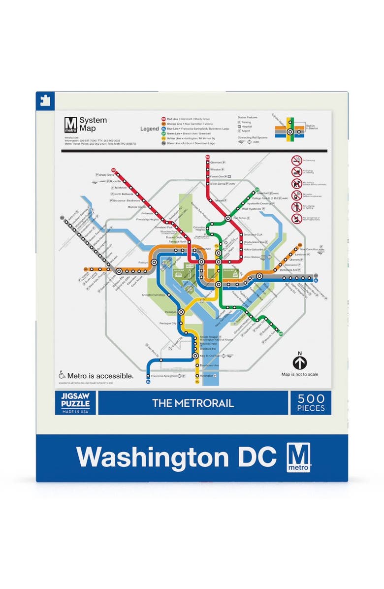 NEW YORK PUZZLE COMPANY DC Metro Map 500 Piece Puzzle, Main, color, NO COLOR
