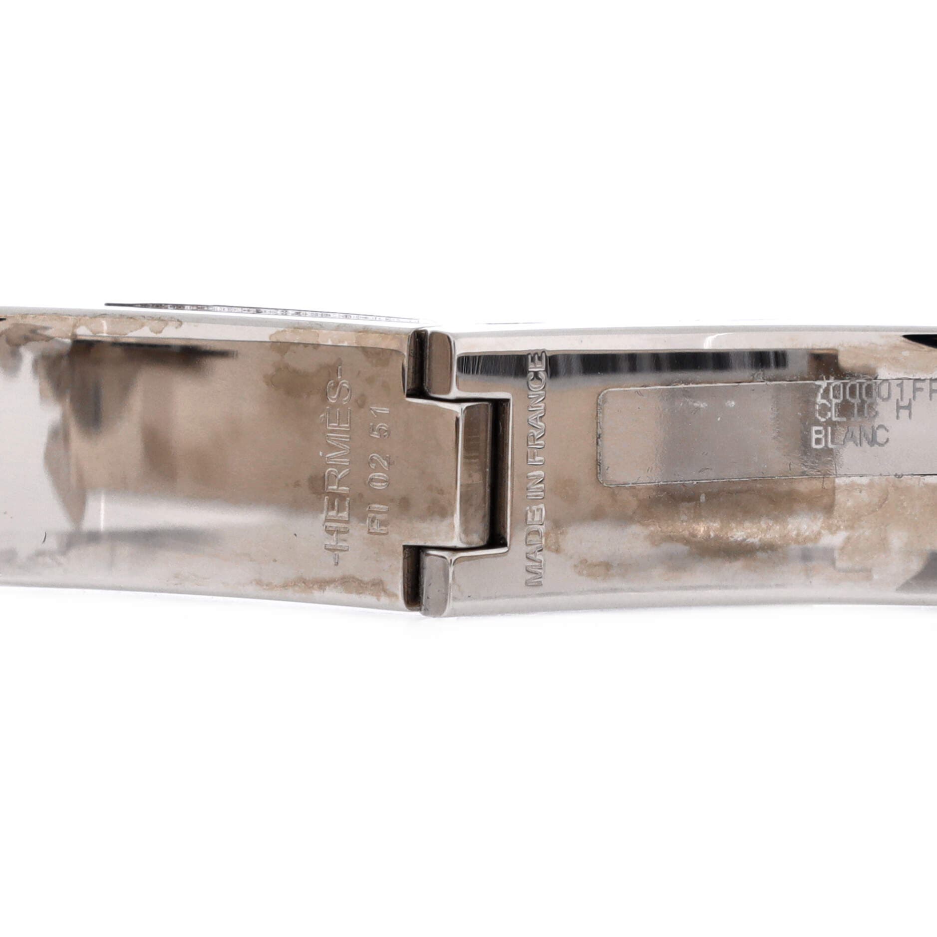 Clic H Bracelet Enamel Narrow, Alternate, color, White