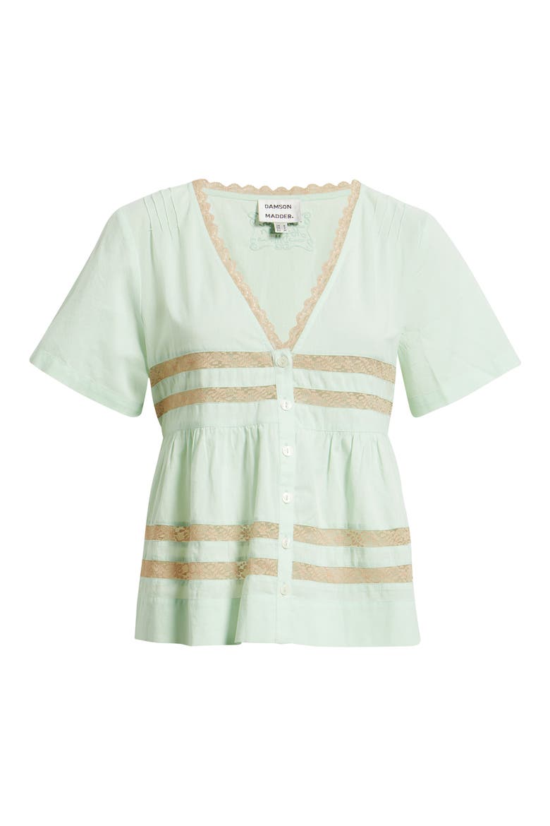 Tilda Lace Organic Cotton Top, Alternate, color, MINT