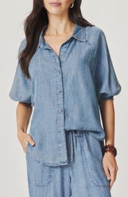 Splendid Talia Puff Sleeve Denim Shirt