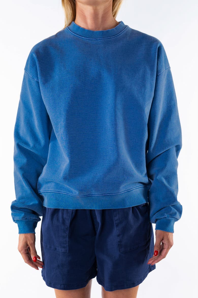 Gender Inclusive Post Surf Crew Sweatshirt, Main, color, Blue Wave