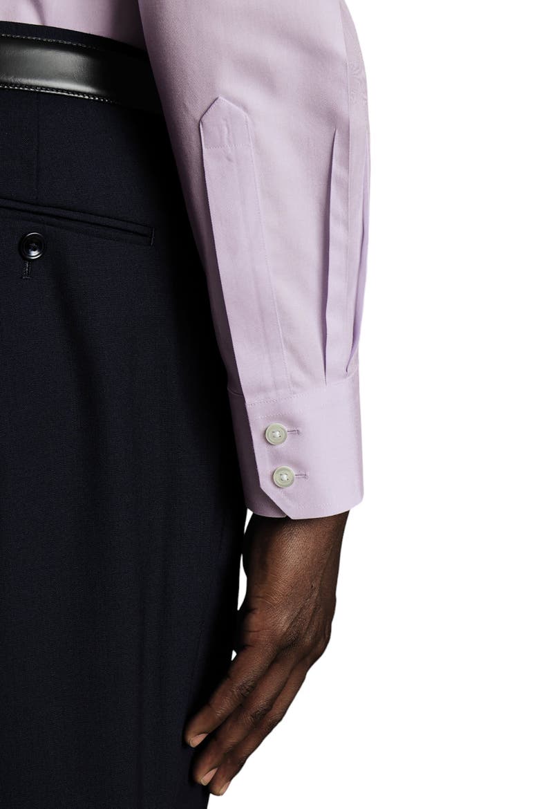 Non-Iron Twill Cutaway Slim Fit Shirt Single Cuff, Alternate, color, Lilac Purple