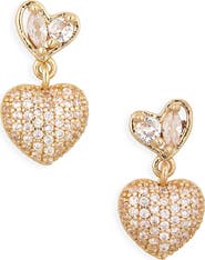 NORDSTROM RACK Cubic Zirconia Heart Drop Earrings