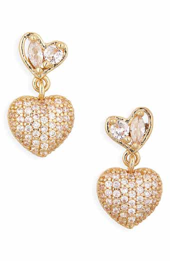 NORDSTROM RACK Cubic Zirconia Heart Drop Earrings