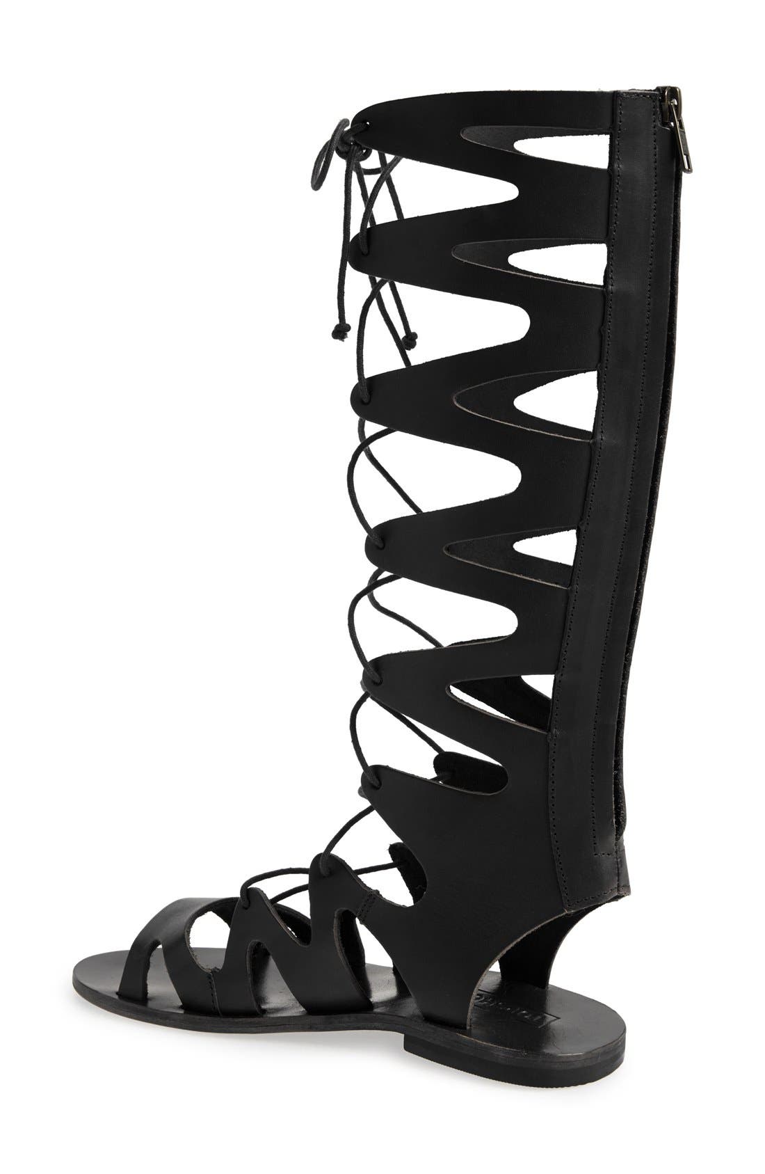 Topshop 'Figtree' Leather Gladiator Sandal, Alternate, color, 