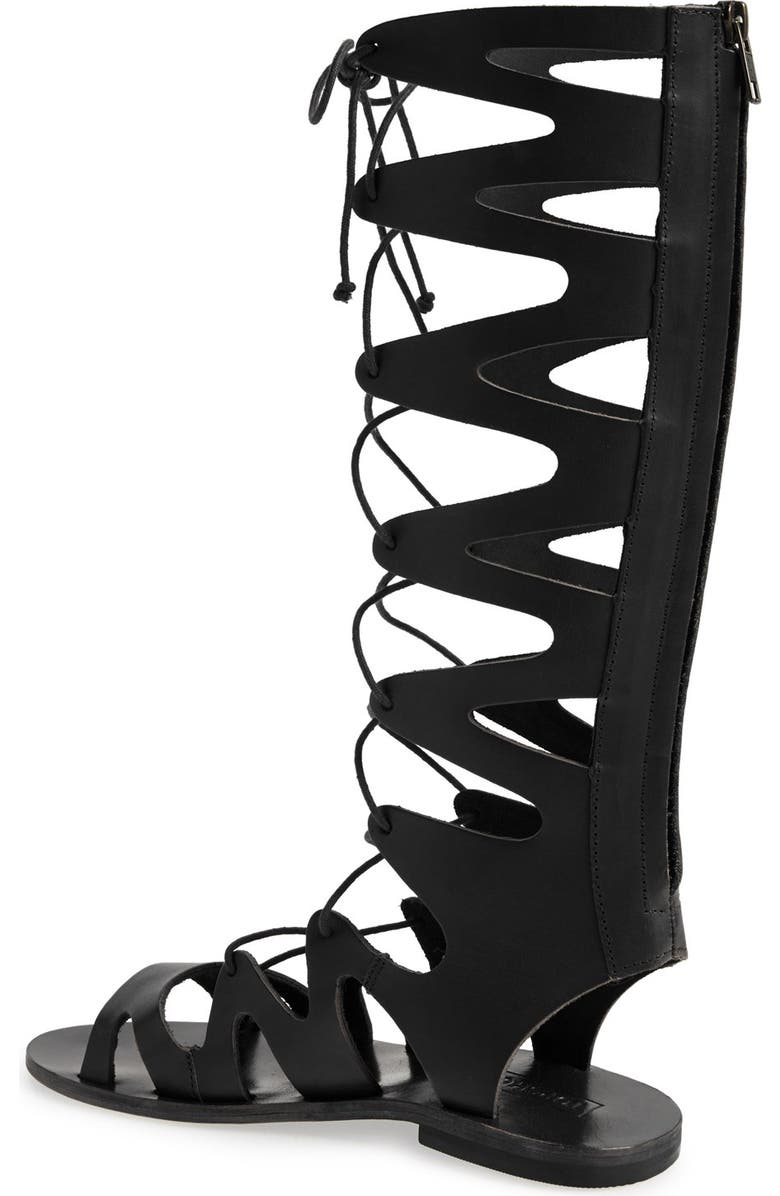 Topshop 'Figtree' Leather Gladiator Sandal, Alternate, color,