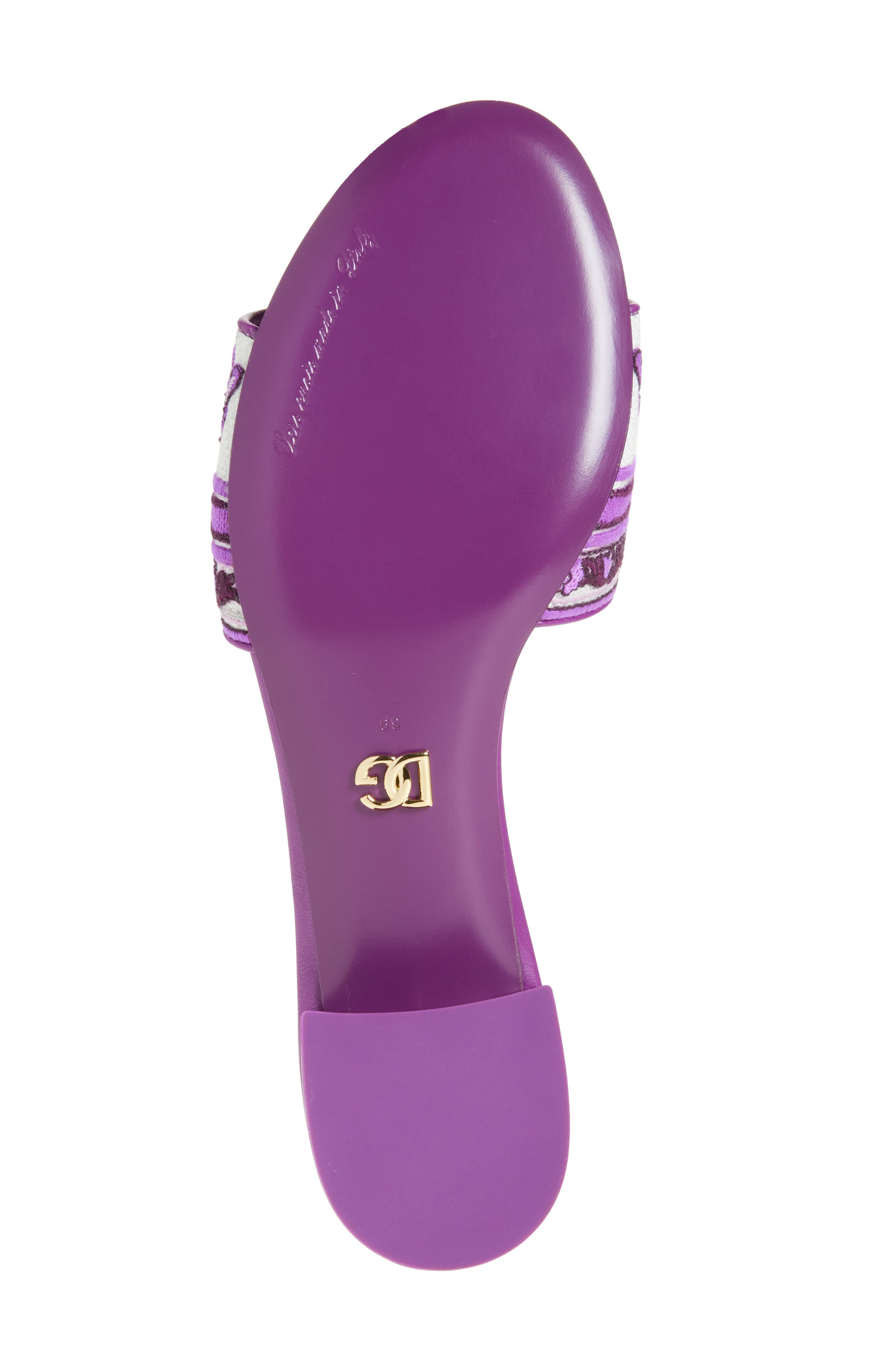 Dolce&Gabbana Majolica Slide Sandal, Alternate, color, I03tn Maiolica 3 Viola
