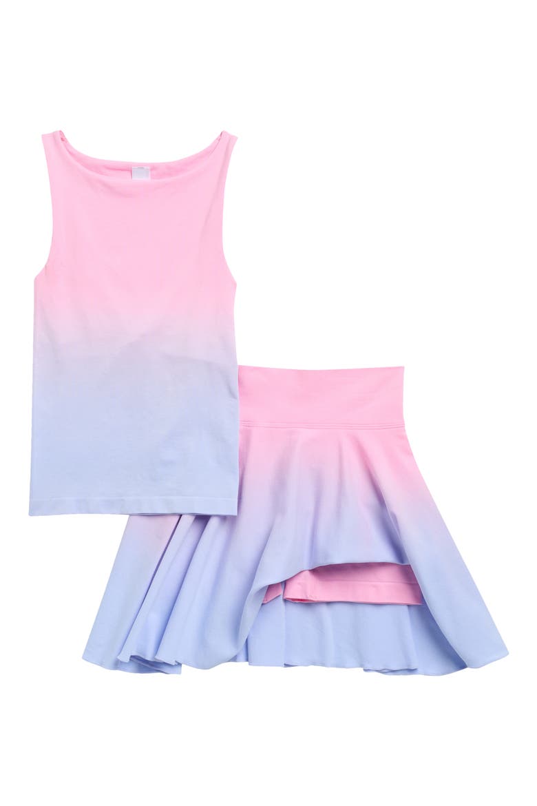Kids' Ombré Tank & Skirt Set, Alternate, color, PINK FROSTING/ BABY LAVENDER