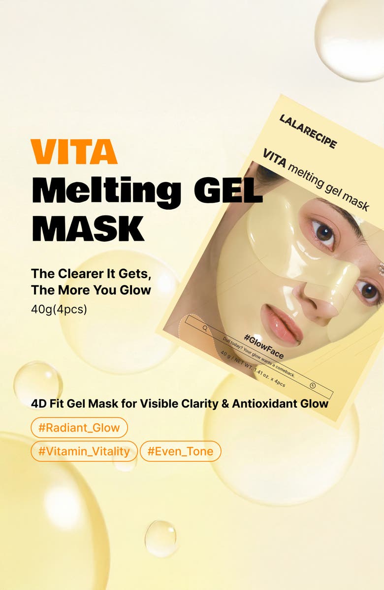 LALA Recipe Vita Melting Gel Mask Set of 4, Alternate, color, Yellow
