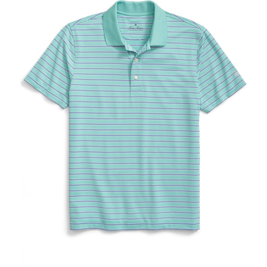 Brooks Brothers Knit Perforated Bb1 Stripe Polo