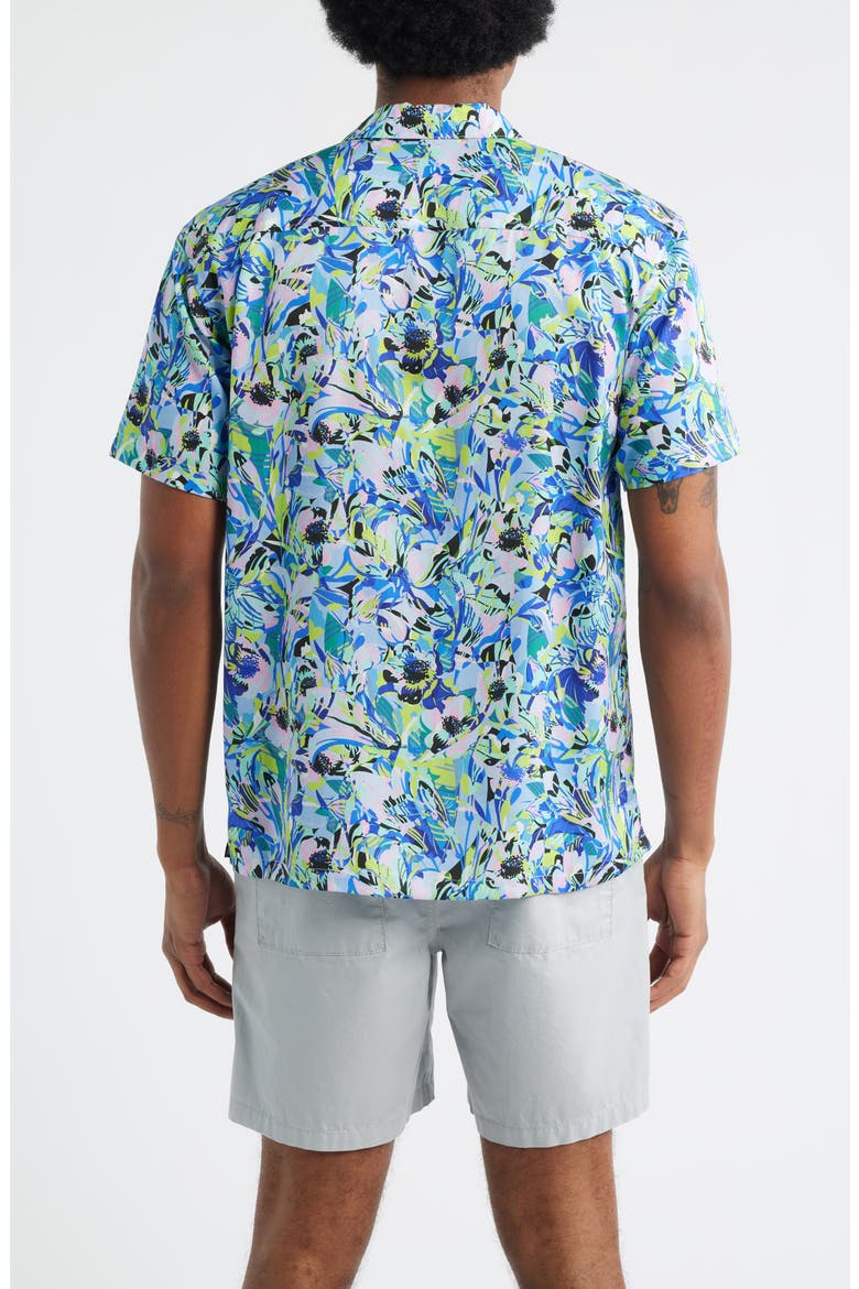 Floral Print Camp Shirt, Alternate, color, BLUE