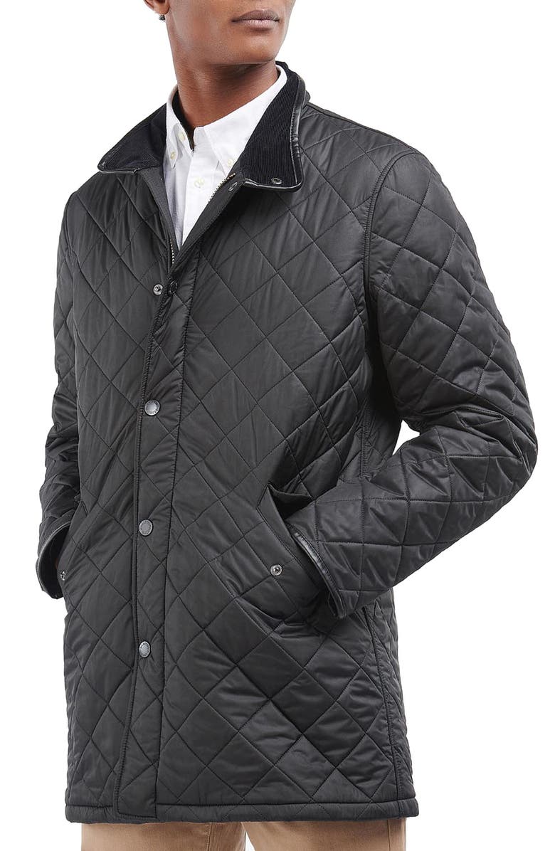 Barbour Long Powell Quilted Jacket, Main, color,