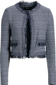 Misook x Lani Lynn Fringe Trim Tweed Jacket